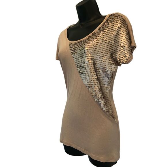 FENN WRIGHT MANSON Tan Sequin Detailed Blouse - size small - Picture 2 of 5